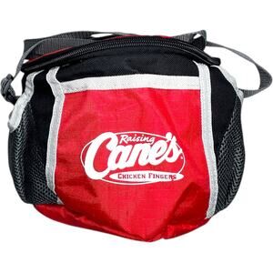 Raising Cane's Insulated Zip Top Round Side Pockets Long Strap Cooler
